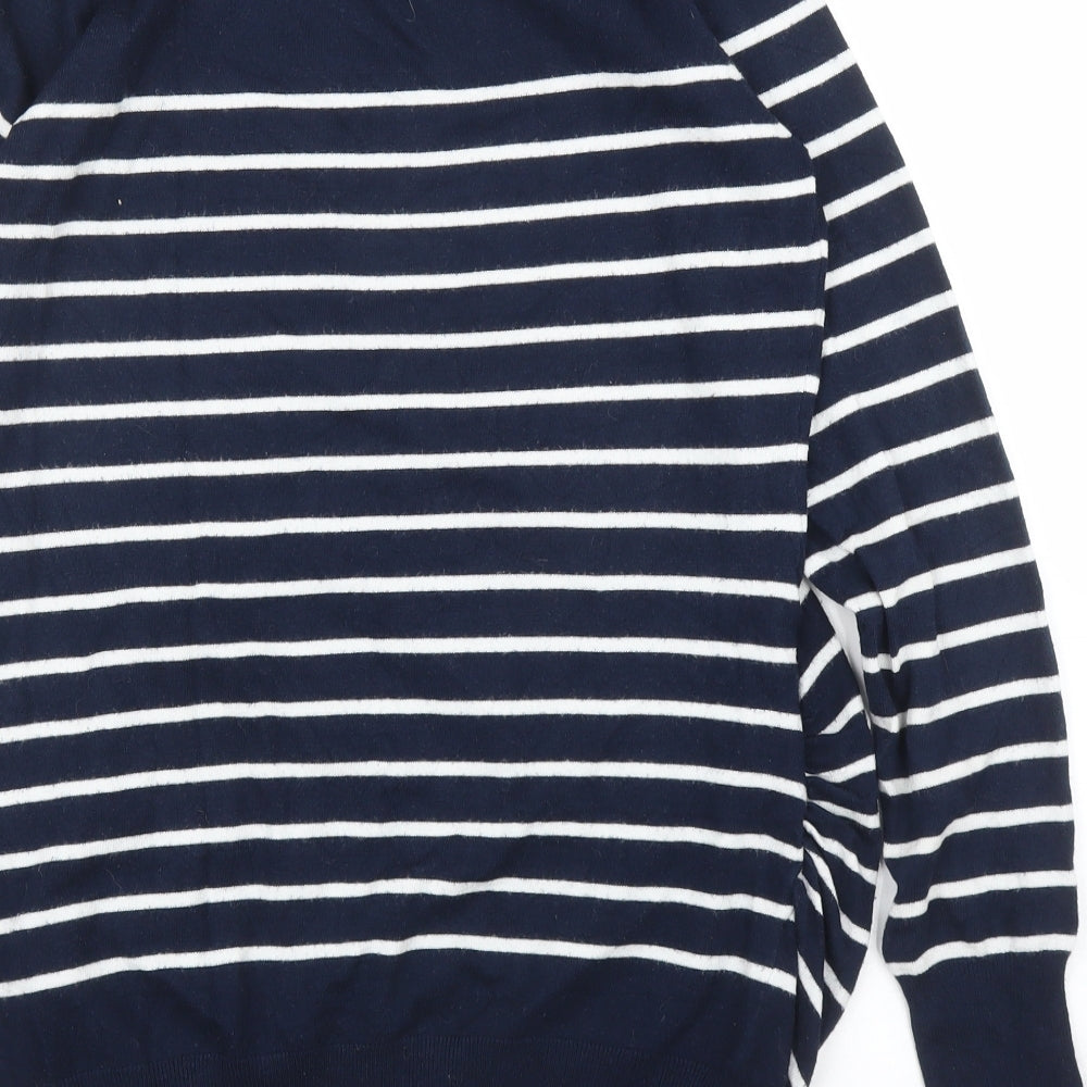 H&M Womens Blue Striped  Tunic Jumper Size M