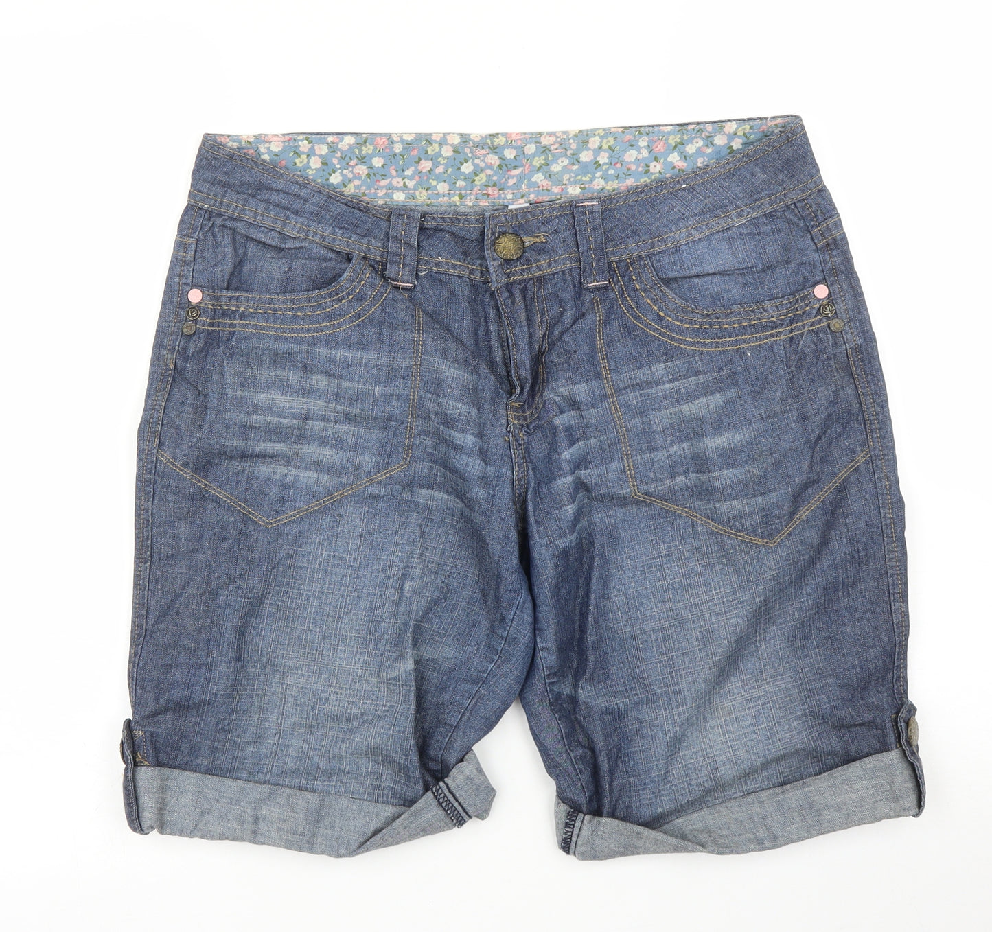Primark Womens Blue  Denim Bermuda Shorts Size 12