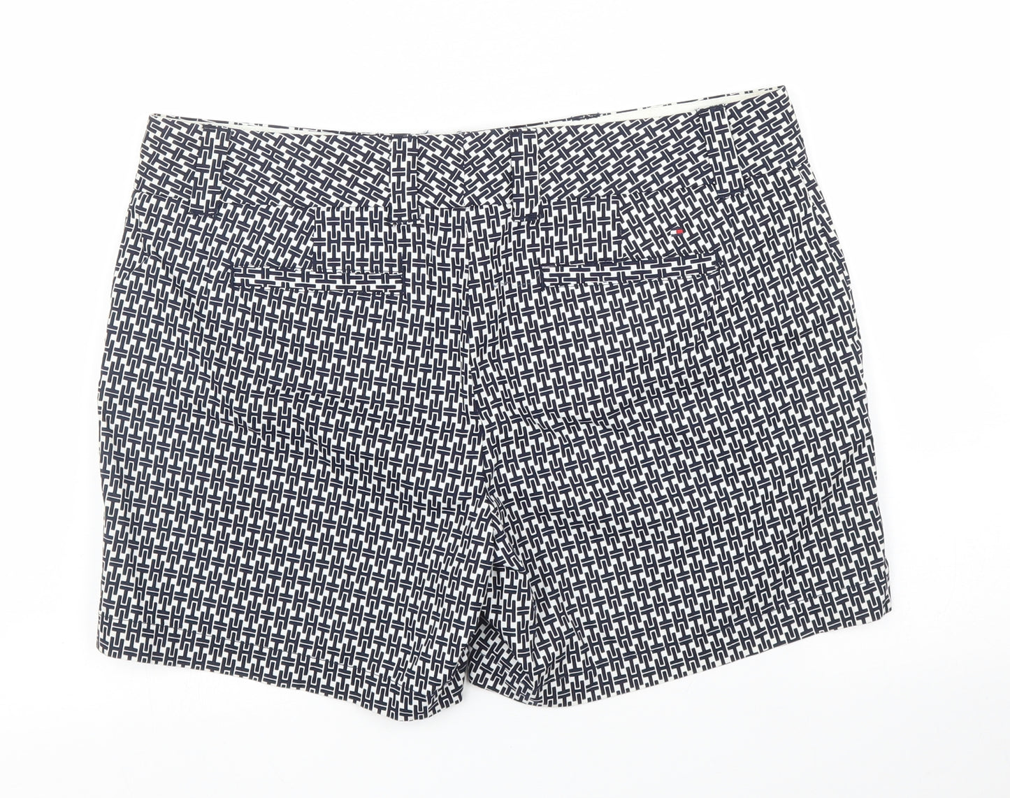 Tommy Hilfiger Womens Blue Geometric  Bermuda Shorts Size 10