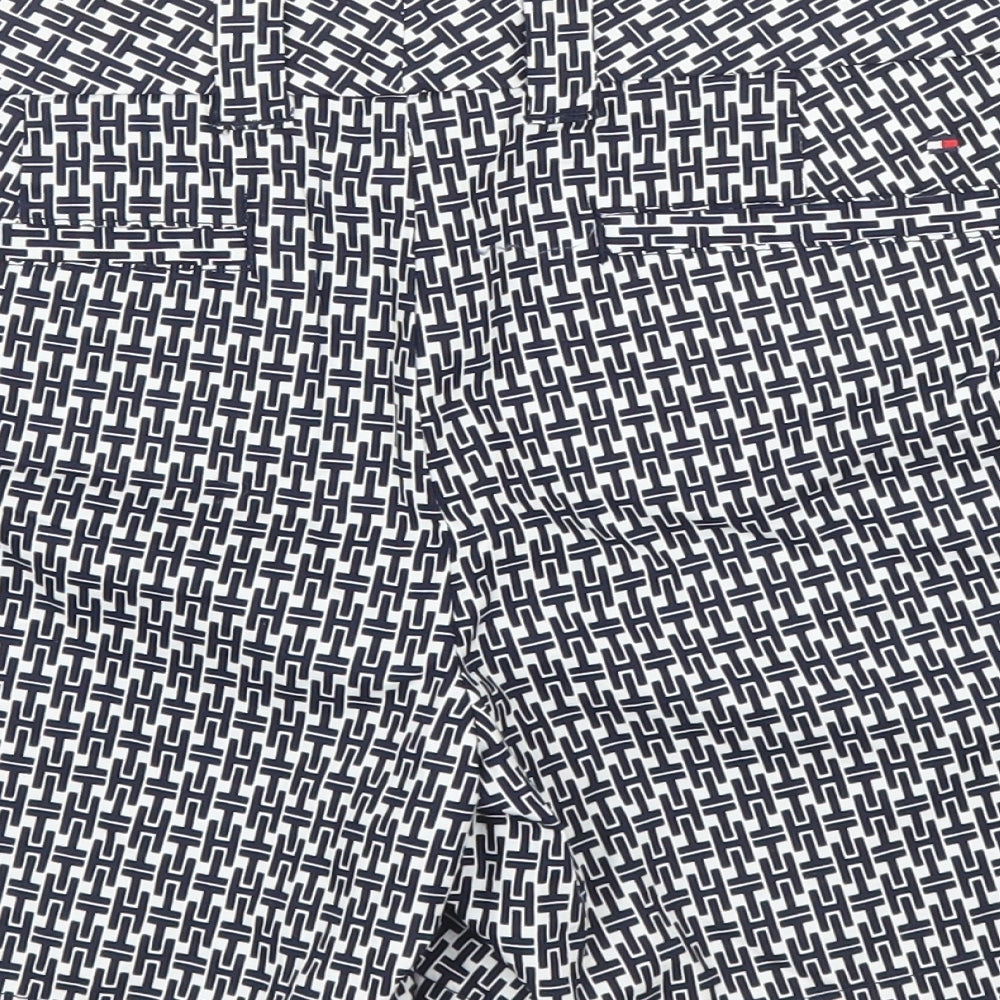 Tommy Hilfiger Womens Blue Geometric  Bermuda Shorts Size 10