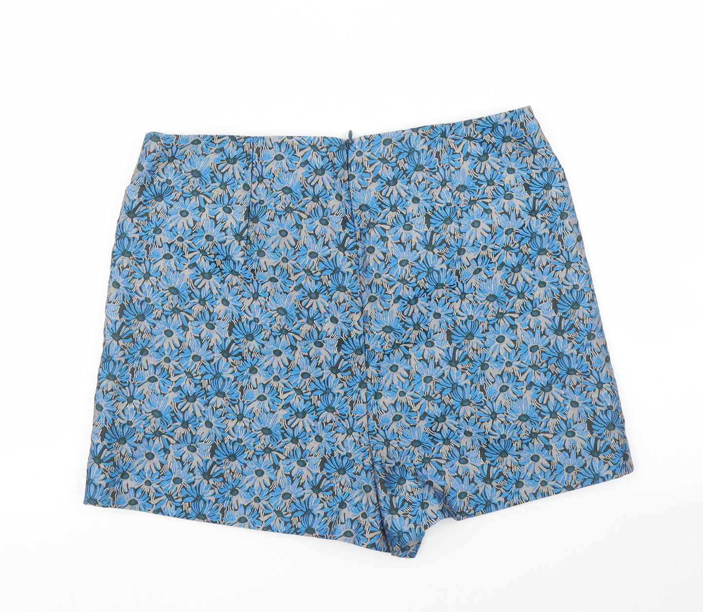 Yumi Womens Blue Floral  Wrap Skort Size 10