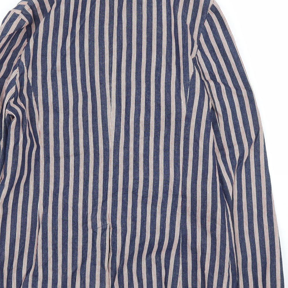 Primark Womens Blue Striped  Jacket Blazer Size 14