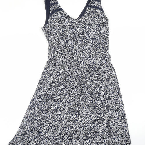 Fat Face Womens Blue Floral  A-Line  Size 8