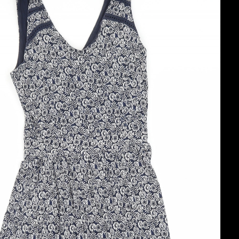 Fat Face Womens Blue Floral  A-Line  Size 8