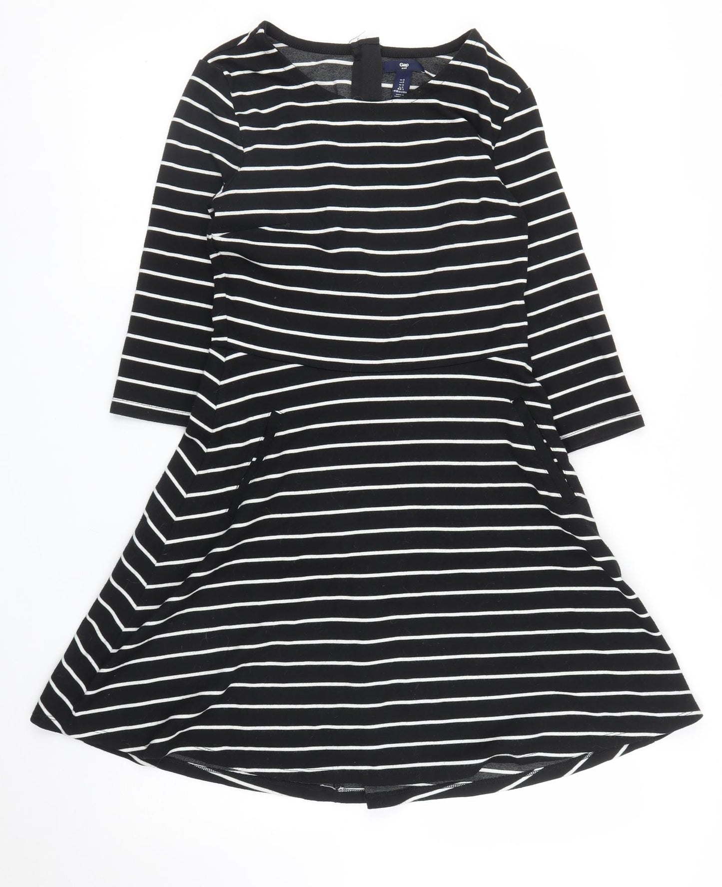 Gap Womens Black Striped  A-Line  Size S
