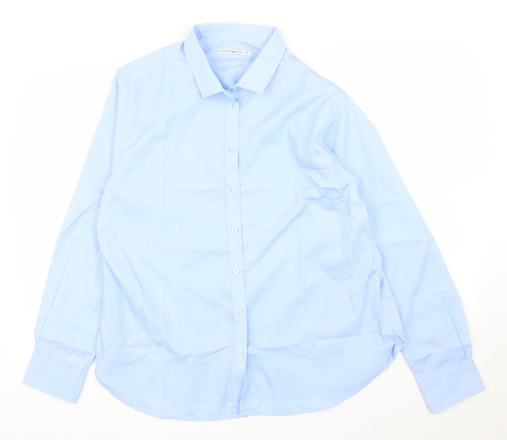 Kustom Kit Mens Blue Button-Up Size XL