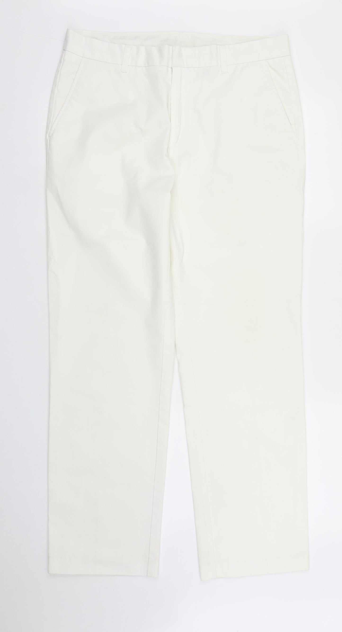 John Lewis Mens White   Chino Trousers Size 34 in L30 in
