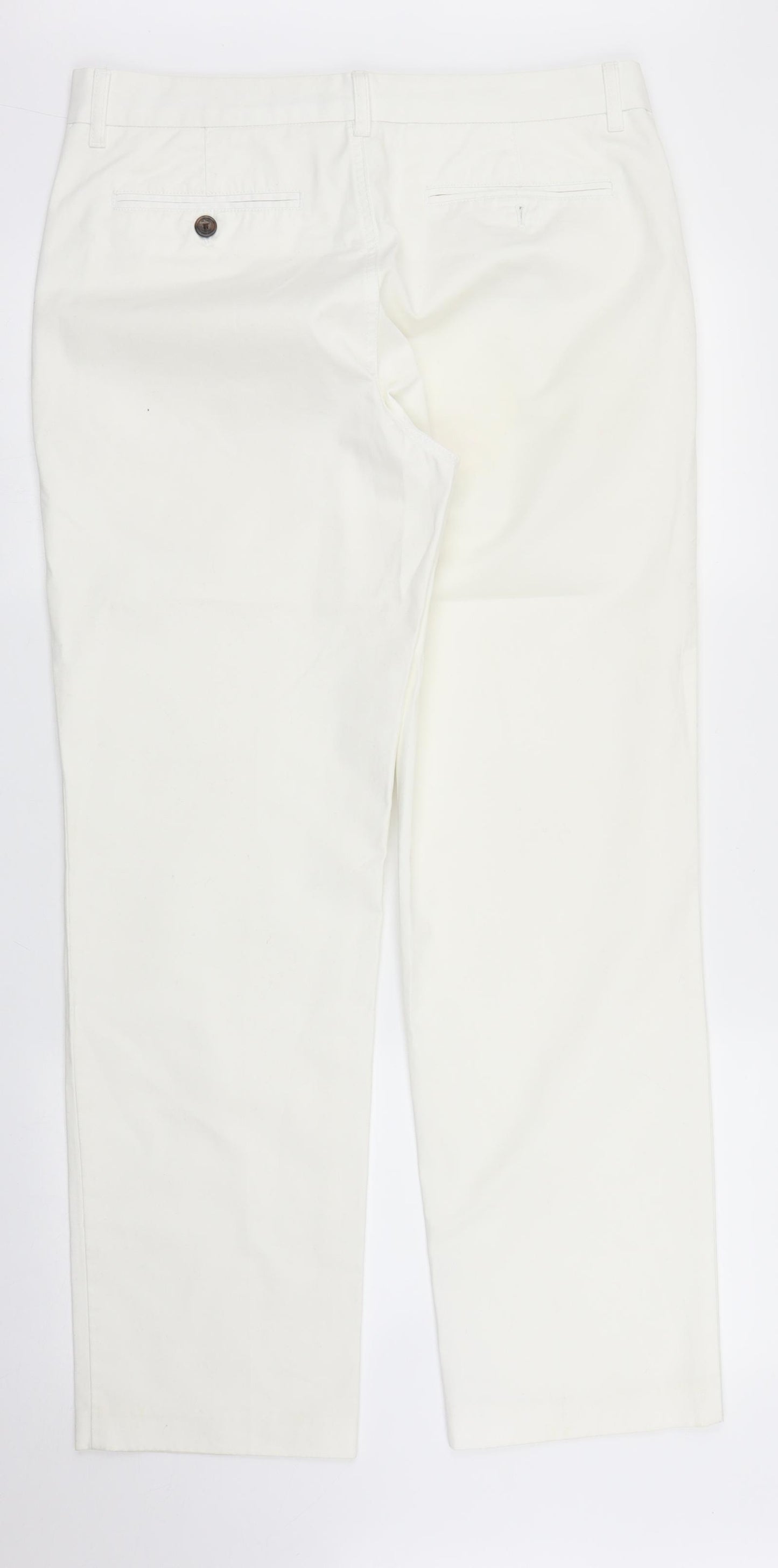 John Lewis Mens White   Chino Trousers Size 34 in L30 in