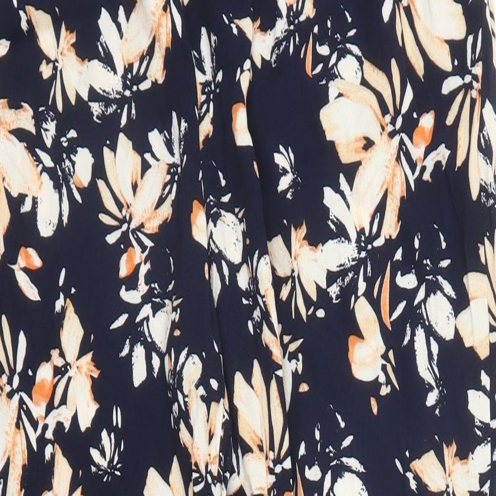 Papaya Womens Blue Floral  Harem Trousers Size 16 L24 in