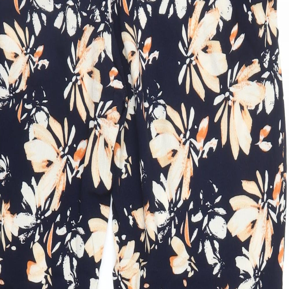 Papaya Womens Blue Floral  Harem Trousers Size 16 L24 in