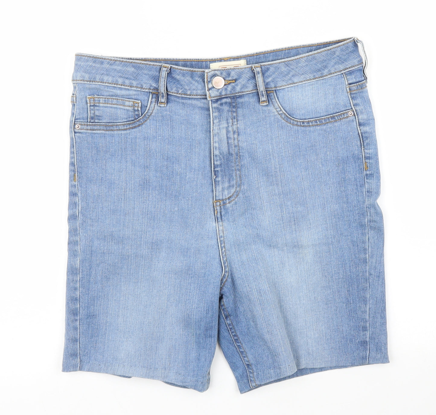 F&F Womens Blue  Denim Bermuda Shorts Size 14