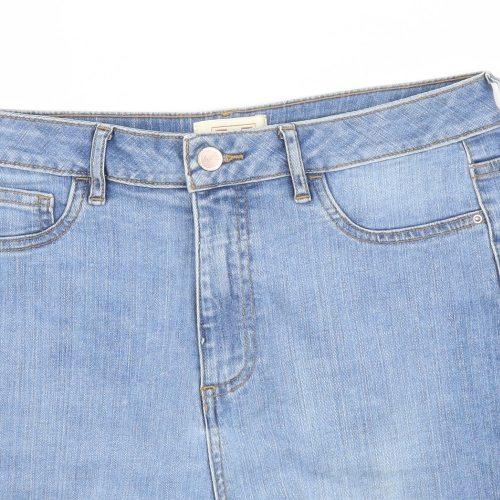 F&F Womens Blue  Denim Bermuda Shorts Size 14