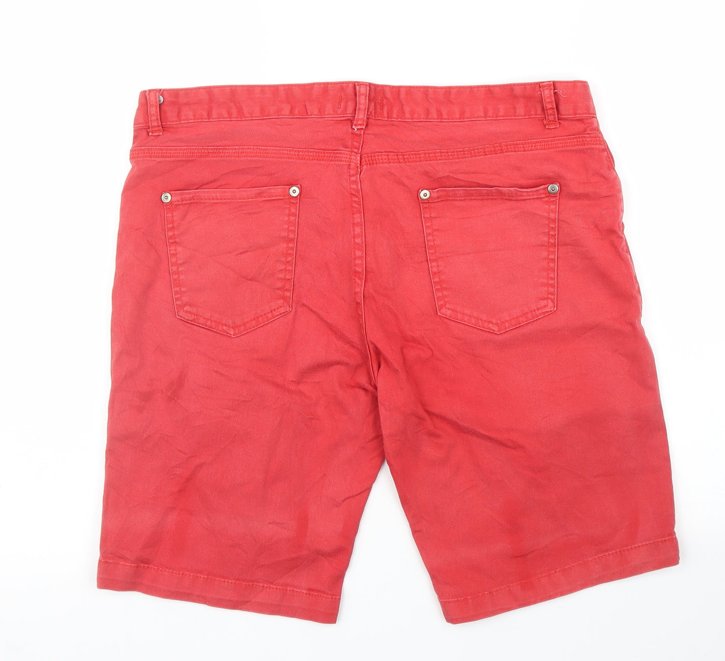 TEX Womens Red  Denim Bermuda Shorts Size 16