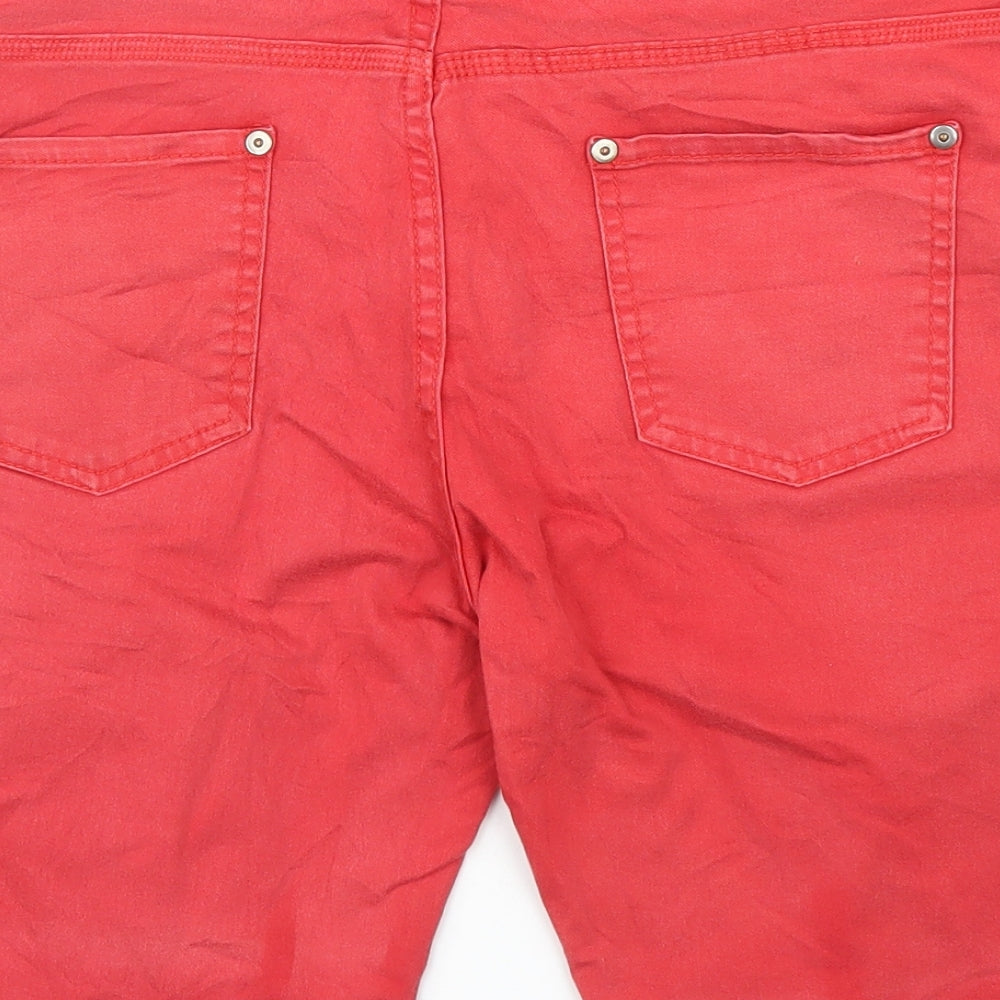 TEX Womens Red  Denim Bermuda Shorts Size 16