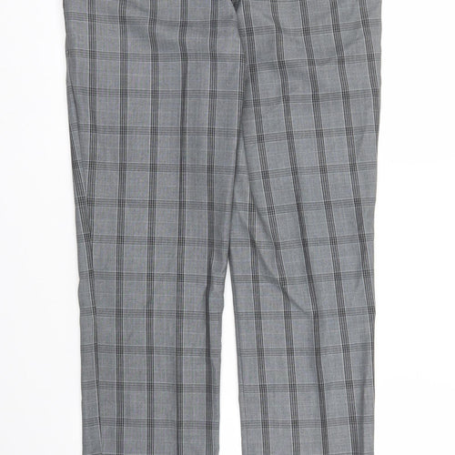 Harry Brown Mens Grey Check  Trousers  Size 30 in L31 in