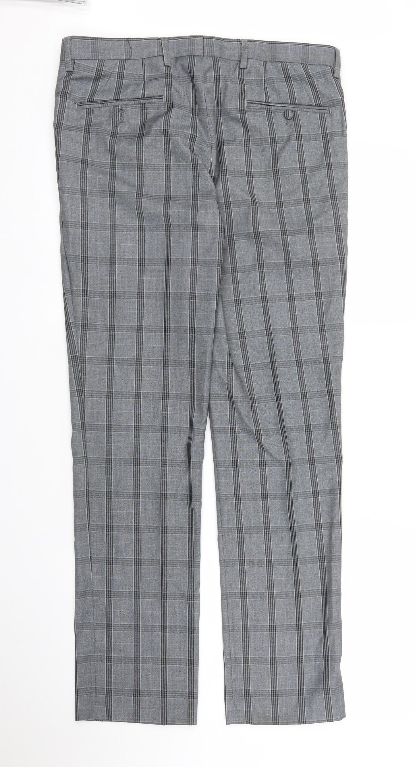 Harry Brown Mens Grey Check  Trousers  Size 30 in L31 in