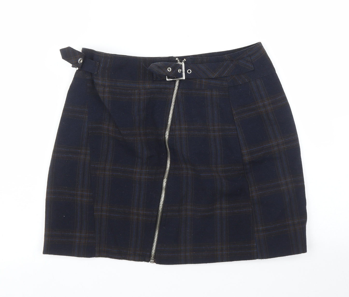 Topshop Womens Blue Plaid  Mini Skirt Size 10