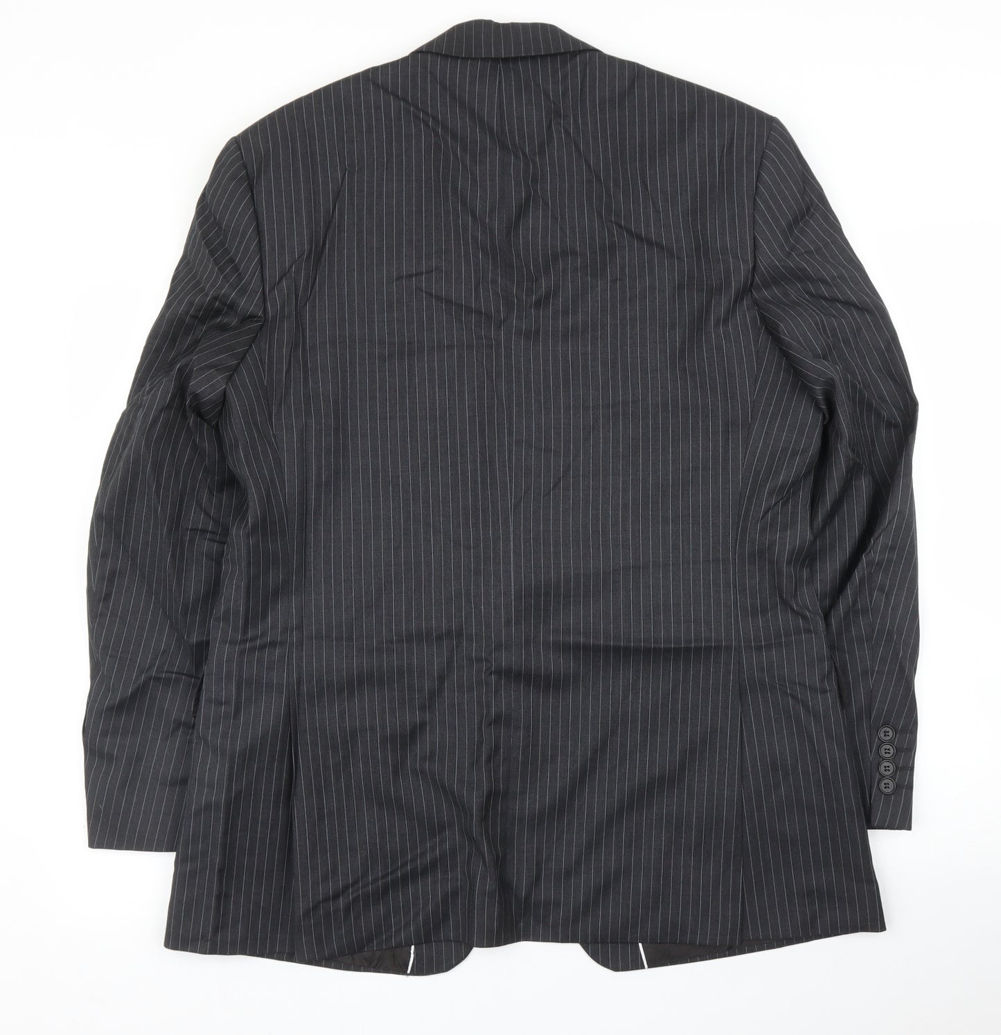 Jeff Banks Mens Black Striped  Jacket Suit Jacket Size 42