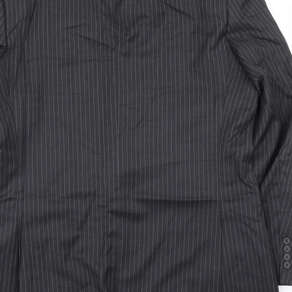 Jeff Banks Mens Black Striped  Jacket Suit Jacket Size 42