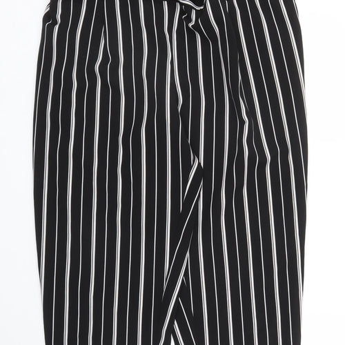 New Look Womens Black Striped  Capri Trousers Size 16 L28 in