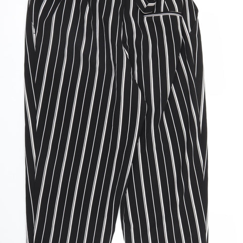 New Look Womens Black Striped  Capri Trousers Size 16 L28 in