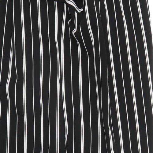 New Look Womens Black Striped  Capri Trousers Size 16 L28 in