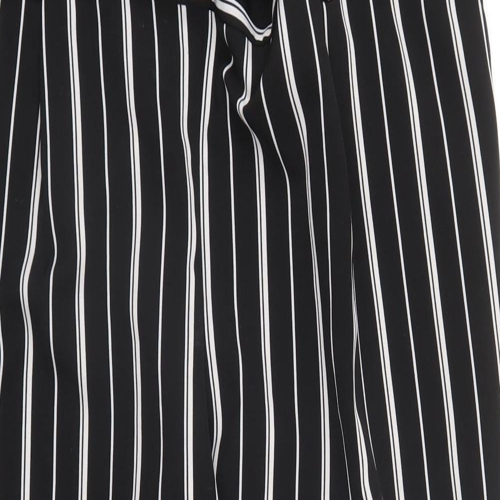 New Look Womens Black Striped  Capri Trousers Size 16 L28 in