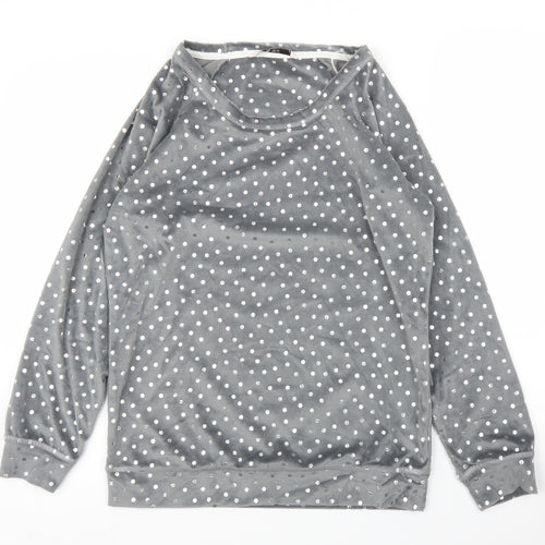 TU Womens Silver Polka Dot  Pullover Jumper Size 8  - PJ top