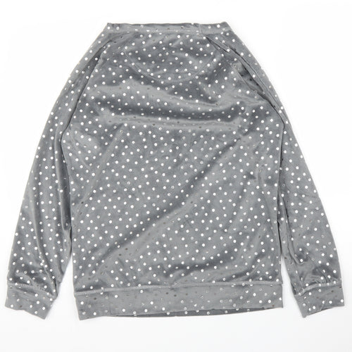 TU Womens Silver Polka Dot  Pullover Jumper Size 8  - PJ top