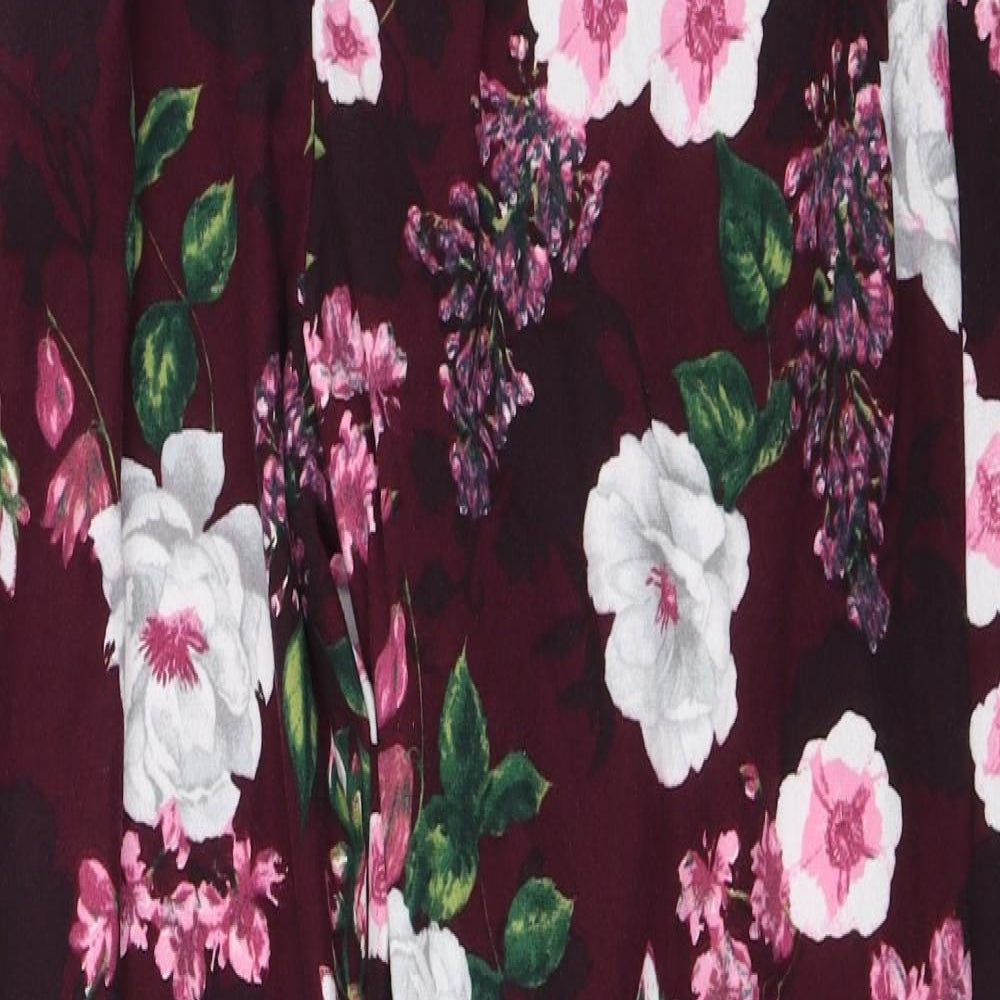F&F Womens Purple Floral  Top Pyjama Pants Size L