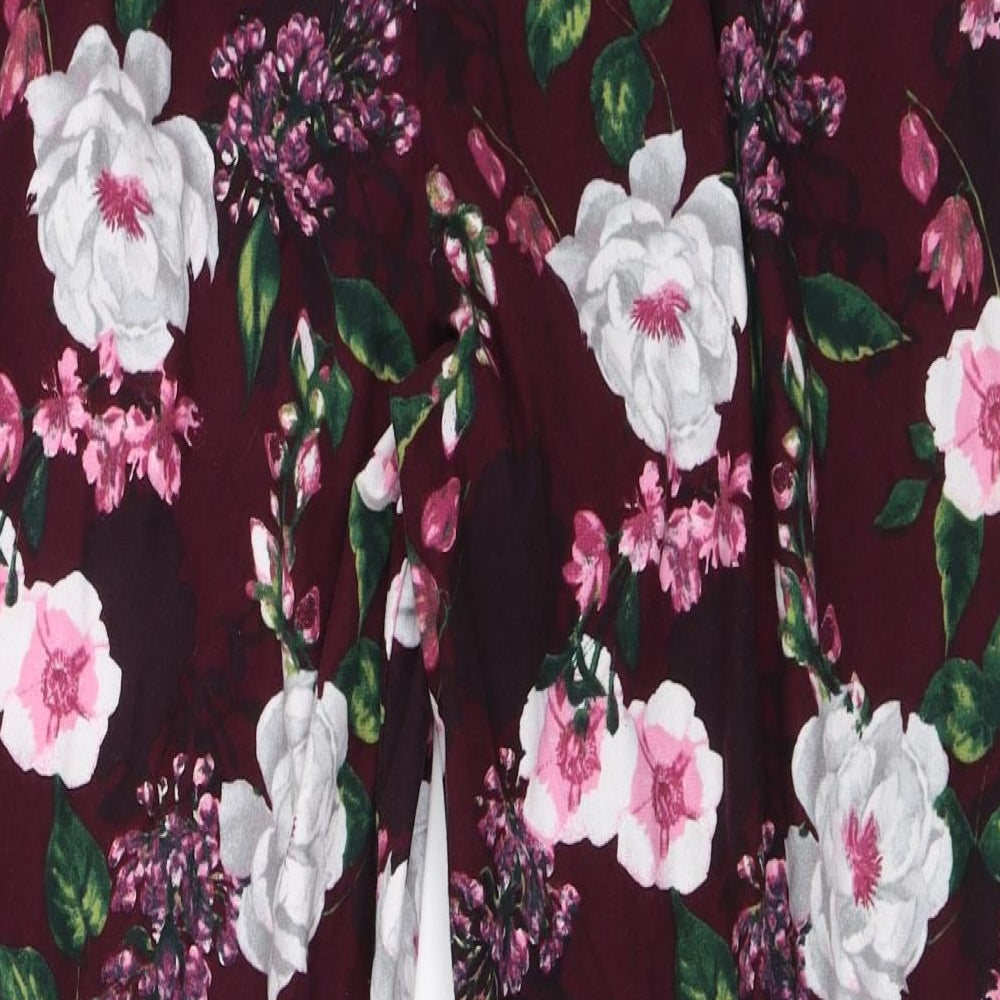 F&F Womens Purple Floral  Top Pyjama Pants Size L
