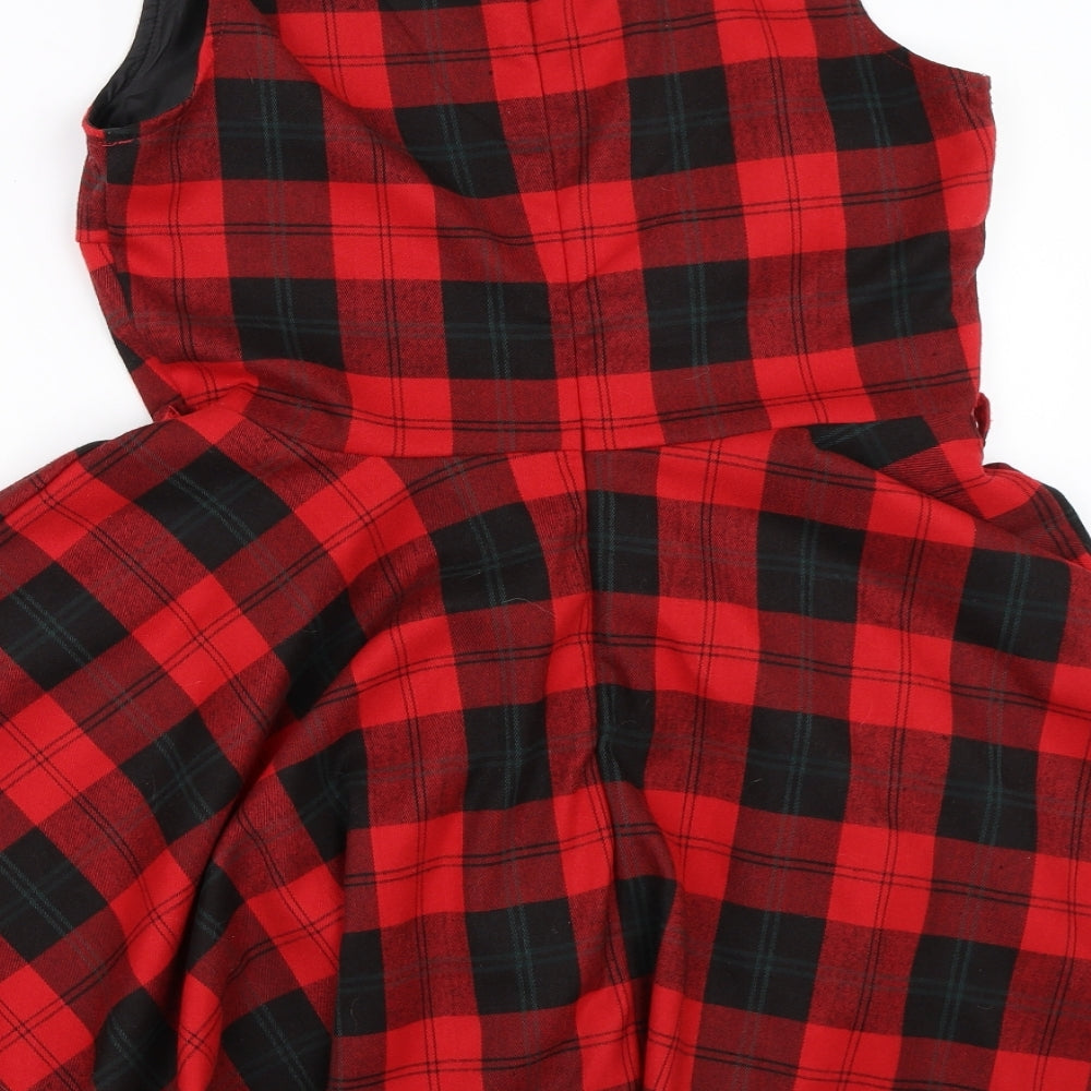 Apricot Womens Red Check  Fit & Flare  Size 12
