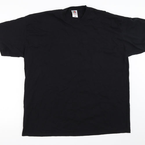 Fruit of the Loom Mens Black    T-Shirt Size 2XL