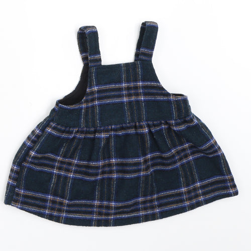 NEXT Girls Blue Check  Pinafore/Dungaree Dress  Size 3-6 Months