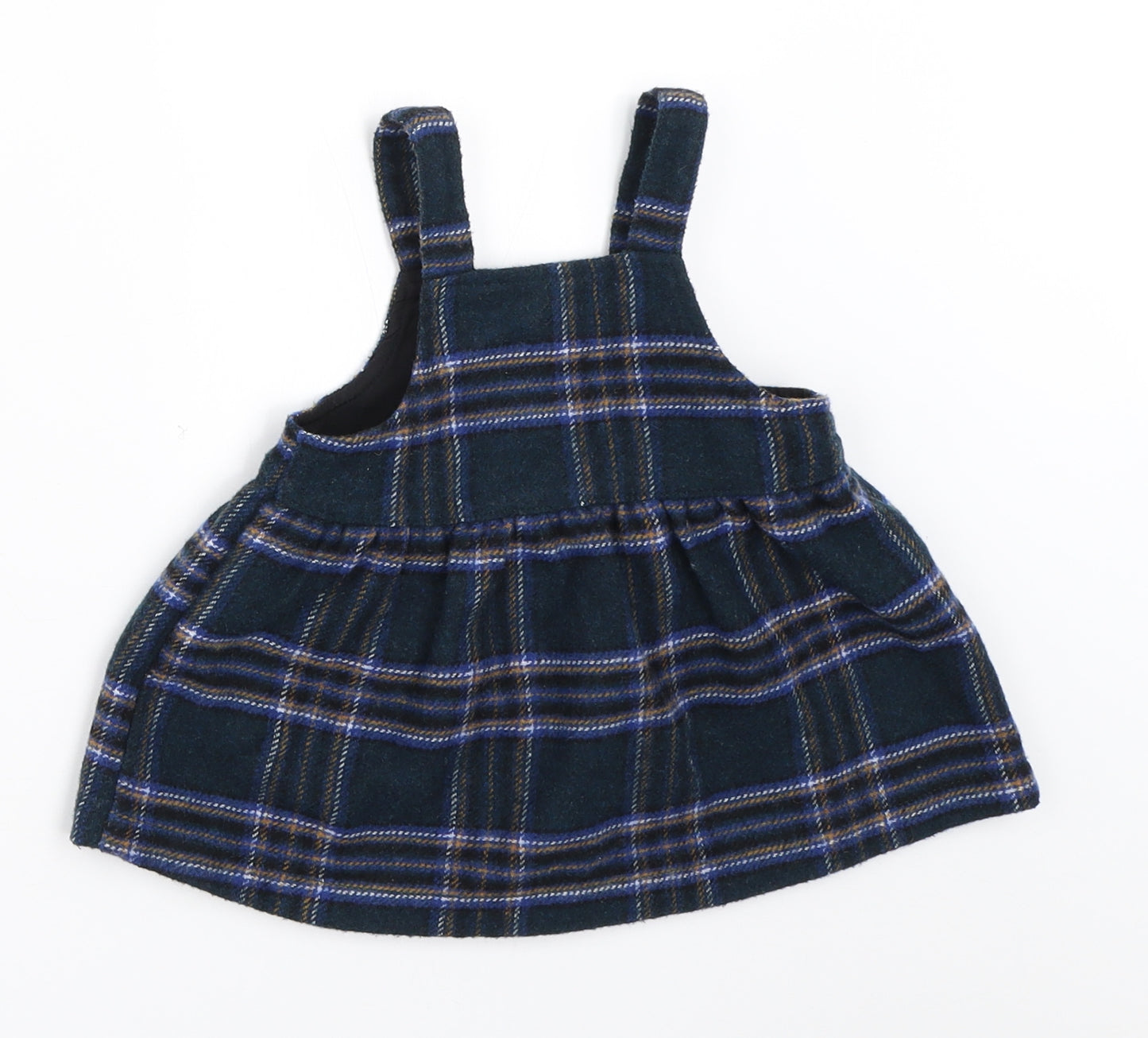NEXT Girls Blue Check  Pinafore/Dungaree Dress  Size 3-6 Months