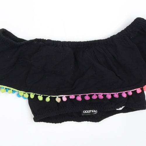 Boohoo Womens Black   Cropped Blouse Size M