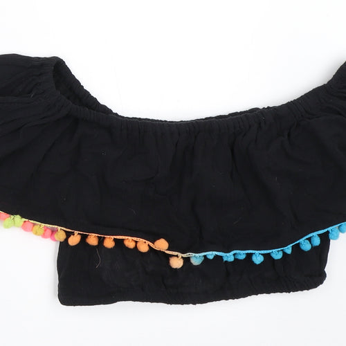 Boohoo Womens Black   Cropped Blouse Size M