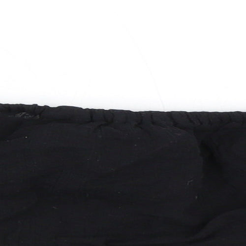 Boohoo Womens Black   Cropped Blouse Size M