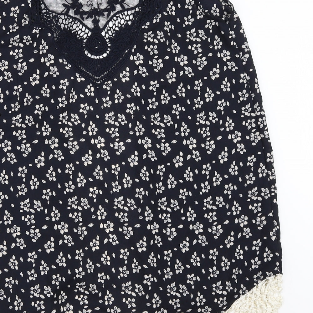 South Womens Blue Floral  Cardigan Jumper Size S