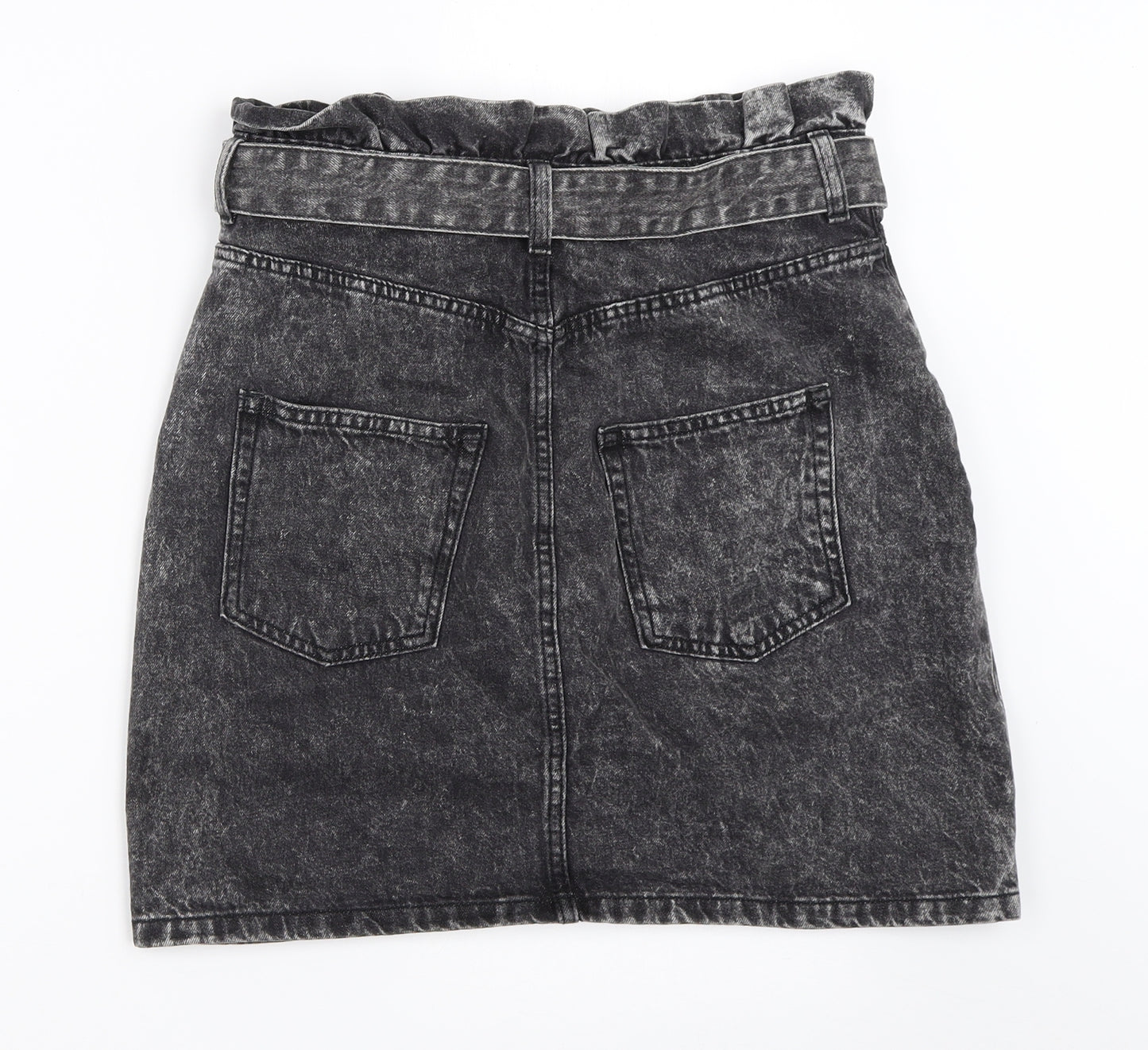 H&M Womens Black  Denim Mini Skirt Size 38