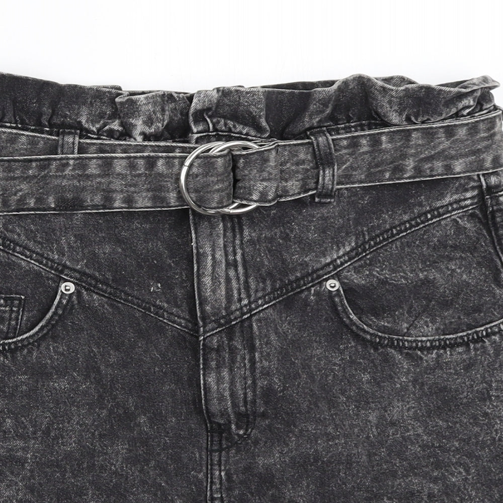 H&M Womens Black  Denim Mini Skirt Size 38