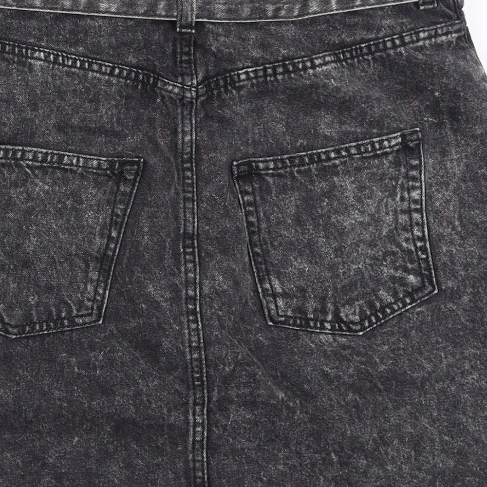 H&M Womens Black  Denim Mini Skirt Size 38