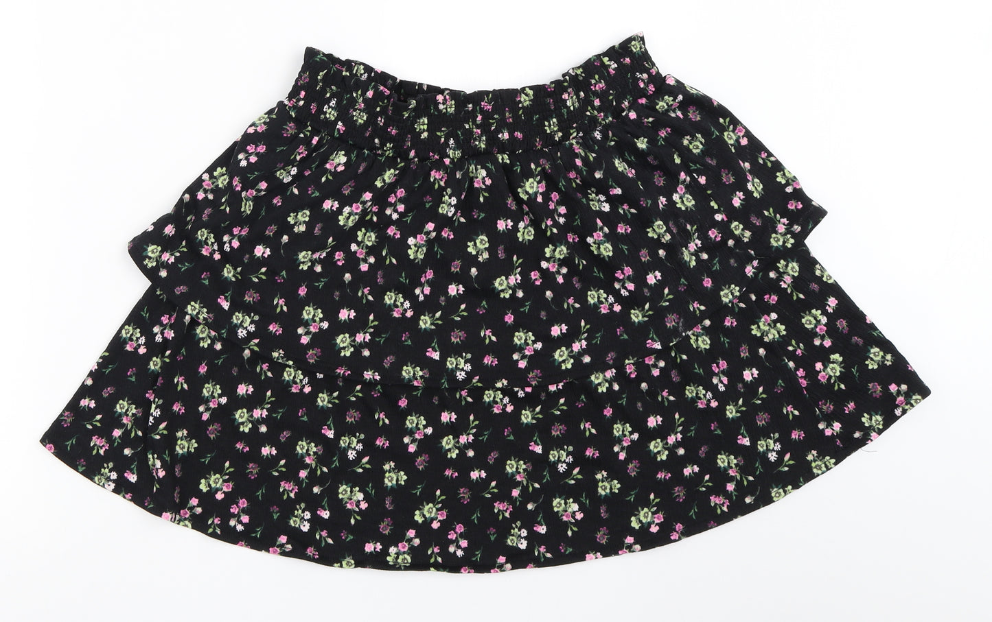 H&M Womens Black Floral  Flare Skirt Size M