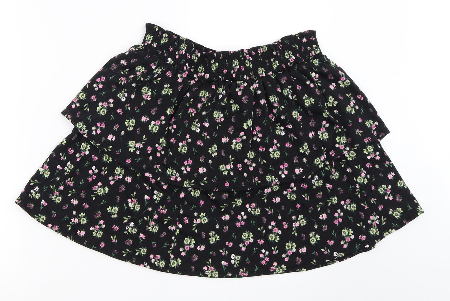 H&M Womens Black Floral  Flare Skirt Size M