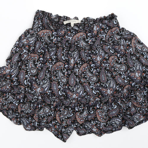 Oasis Womens Blue Paisley  Flare Skirt Size 8