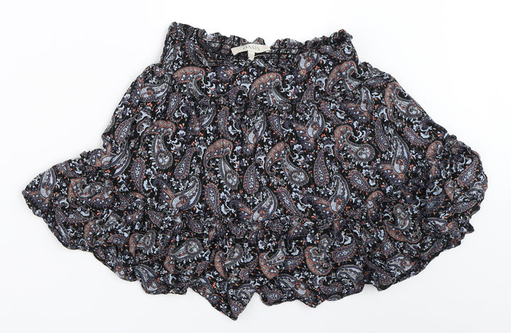 Oasis Womens Blue Paisley  Flare Skirt Size 8