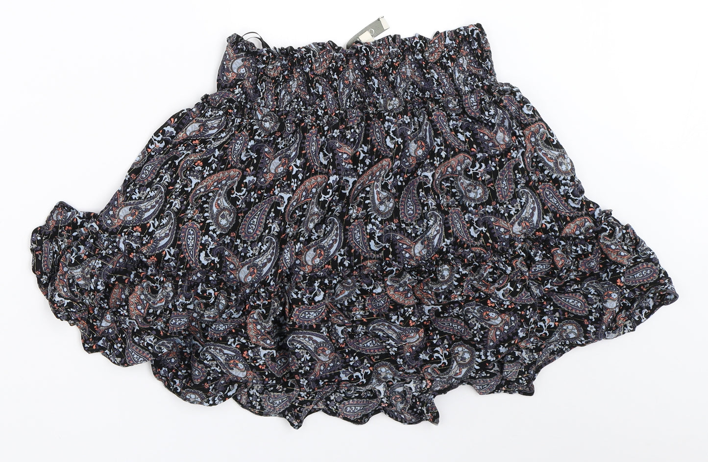 Oasis Womens Blue Paisley  Flare Skirt Size 8