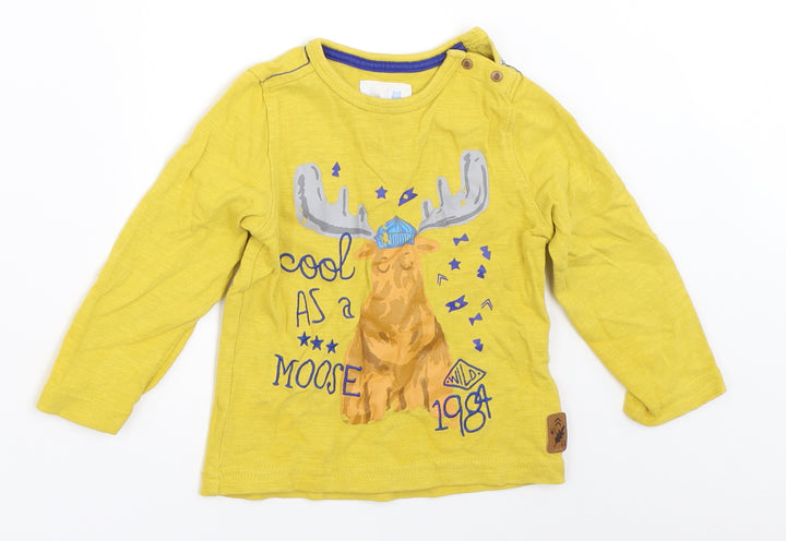 Mothercare Baby Yellow Basic T-Shirt Size 12-18 Months