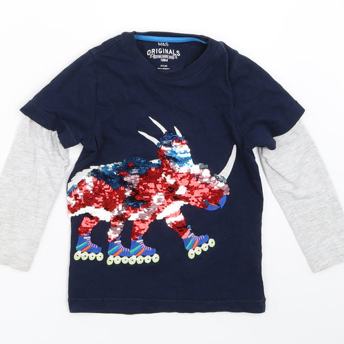 Marks and Spencer Boys Blue   Basic T-Shirt Size 2-3 Years