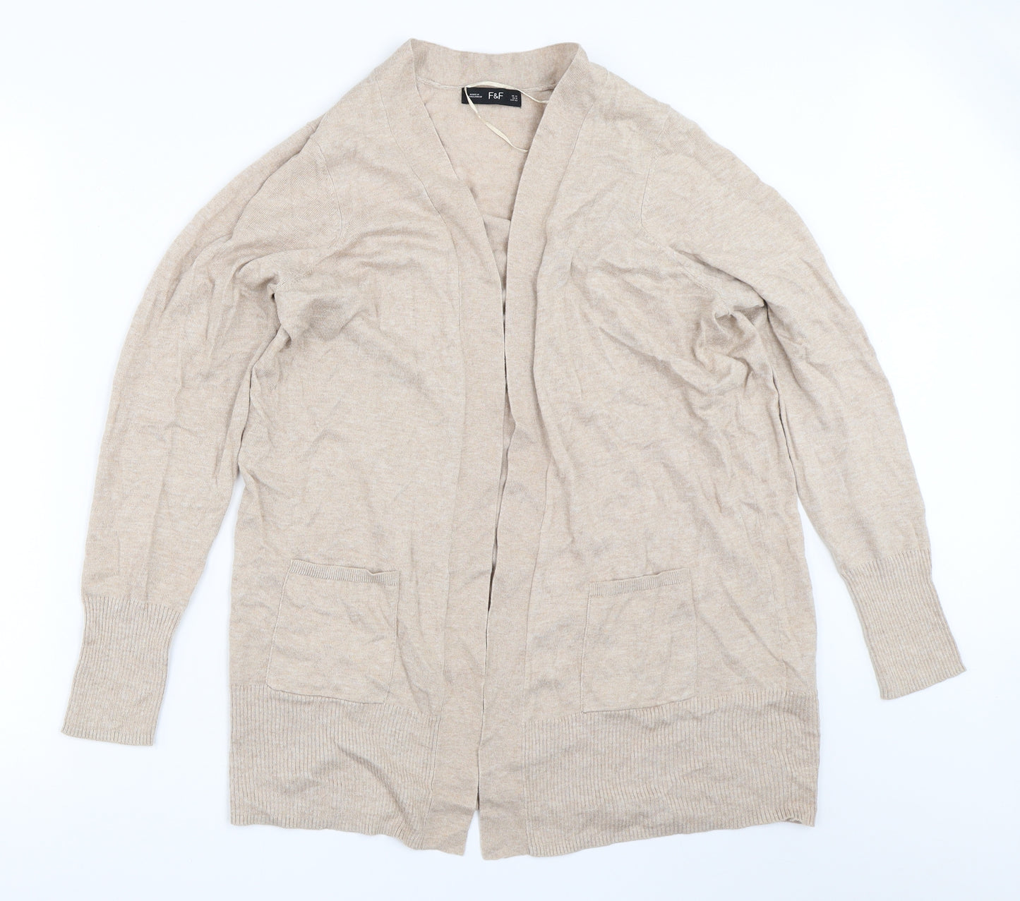 F&F Womens Beige   Cardigan Jumper Size 14